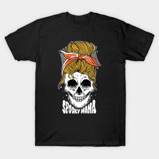 Spooky Mama // Messy Bun Halloween Mom T-Shirt